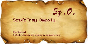 Sztáray Ompoly névjegykártya